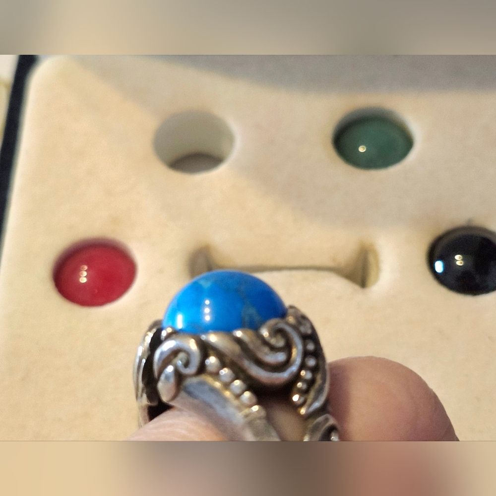 925 Sterling Silver Interchangeable Ring With Gem… - image 5